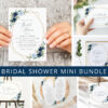 Navy and Blue Flowers Bridal Shower Mini Bundle, Printable File, Edit Yourself, SH183