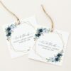 Navy and Blue Flowers Favor Tags, Gift Tags, Party Tags, Bridal Shower, Printable File, Edit Yourself, SH183