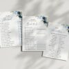 Navy and Blue Flowers Bridal Shower Games, Set of 3 Games, Printable File, Edit Yourself, SH183