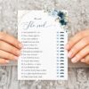 Navy and Blue Flowers Bridal Shower Games, Set of 3 Games, Printable File, Edit Yourself, SH183