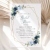Navy and Blue Flowers Bridal Shower Invitation, Bridal Stationery, Printable File, Edit Yourself, SH183