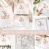 Baby Bunny and Pink Flowers Baby Shower Mini Bundle, Girl Baby Shower, Printable File, Edit Yourself, SH184 Baby Bunny and Pink Flowers Baby Shower Mini Bundle, Girl Baby Shower, Printable File, Edit Yourself, SH184