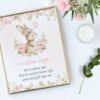 Baby Bunny and Pink Flowers Custom Sign, Printable File, Edit Yourself, SH184 SH186 Baby Bunny and Pink Flowers Custom Sign, Printable File, Edit Yourself, SH184 SH186