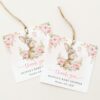Baby Bunny and Pink Flowers Favor Tags, Gift Tags, Party Tags, Girl Baby Shower, Printable File, Edit Yourself, SH184 Baby Bunny and Pink Flowers Favor Tags, Gift Tags, Party Tags, Girl Baby Shower, Printable File, Edit Yourself, SH184