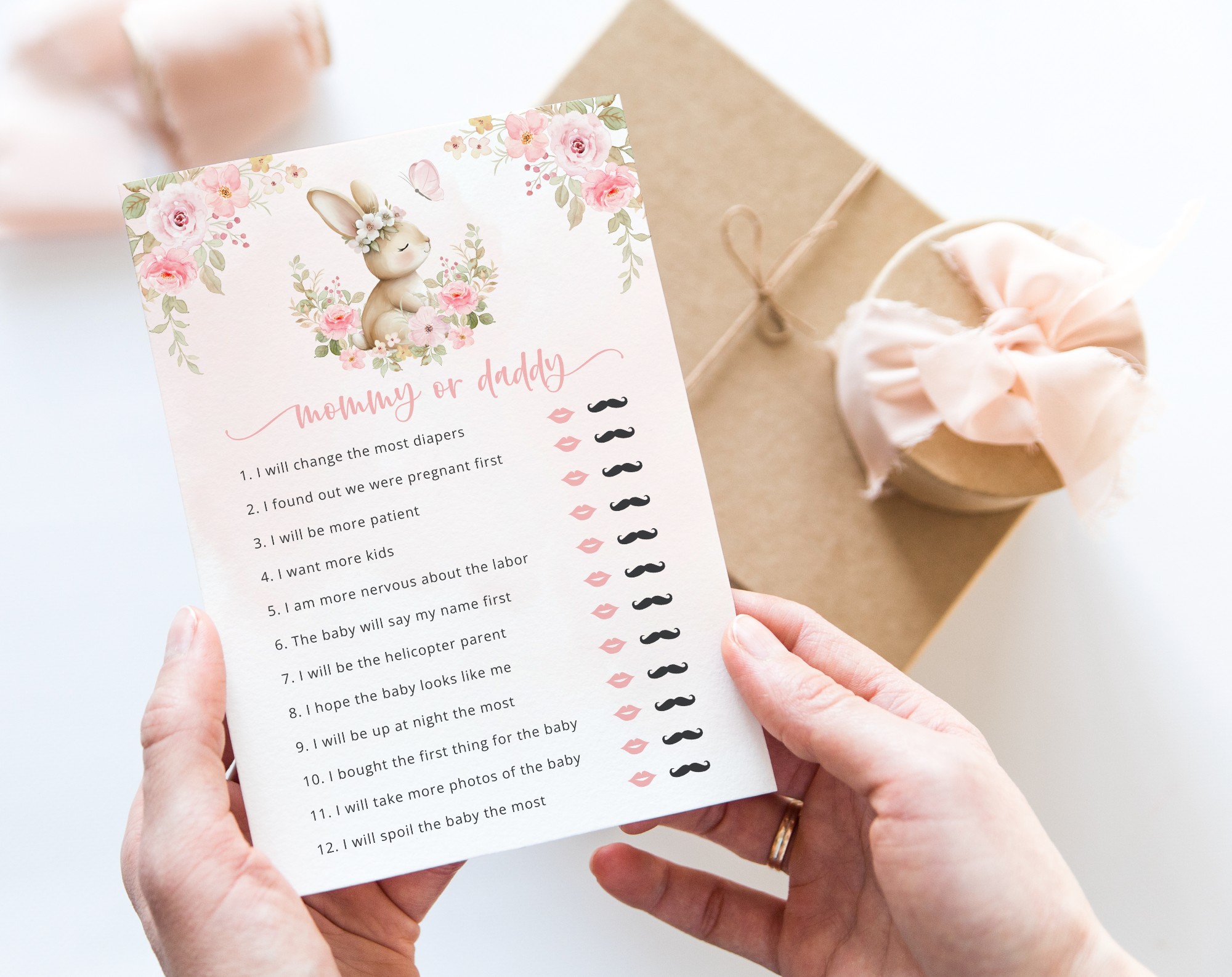 Baby Bunny and Pink Flowers Baby Shower Games, Set of 3 Games, Girl Baby Shower, Printable File, Edit Yourself, SH184 Baby Bunny and Pink Flowers Baby Shower Games, Set of 3 Games, Girl Baby Shower, Printable File, Edit Yourself, SH184