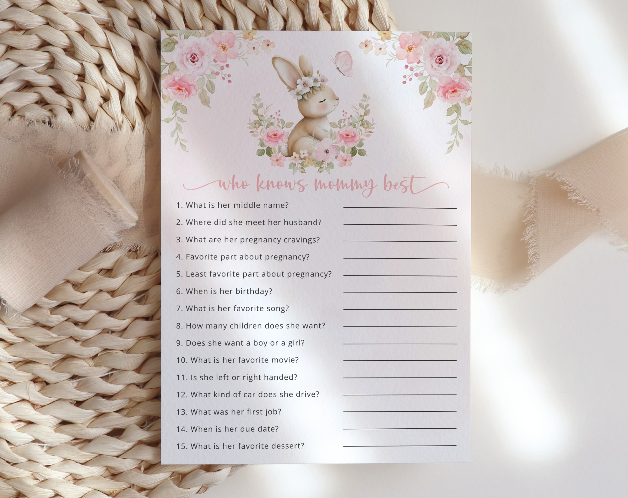 Baby Bunny and Pink Flowers Baby Shower Games, Set of 3 Games, Girl Baby Shower, Printable File, Edit Yourself, SH184 Baby Bunny and Pink Flowers Baby Shower Games, Set of 3 Games, Girl Baby Shower, Printable File, Edit Yourself, SH184