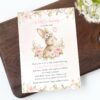 Baby Bunny and Pink Flowers Baby Shower Invitation, Girl Baby Shower, Printable File, Edit Yourself, SH184