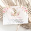 Baby Bunny and Pink Flowers Baby Shower Invitation Suite, Girl Baby Shower, Printable File, Edit Yourself, SH184