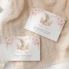Baby Bunny and Pink Flowers Baby Shower Invitation Suite, Girl Baby Shower, Printable File, Edit Yourself, SH184
