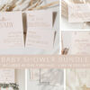 Minimal Boho Baby Shower Mini Bundle, Girl Baby Shower, Printable File, Edit Yourself, SH185 Minimal Boho Baby Shower Mini Bundle, Girl Baby Shower, Printable File, Edit Yourself, SH185