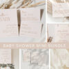 Minimal Boho Baby Shower Mini Bundle, Girl Baby Shower, Printable File, Edit Yourself, SH185 Minimal Boho Baby Shower Mini Bundle, Girl Baby Shower, Printable File, Edit Yourself, SH185