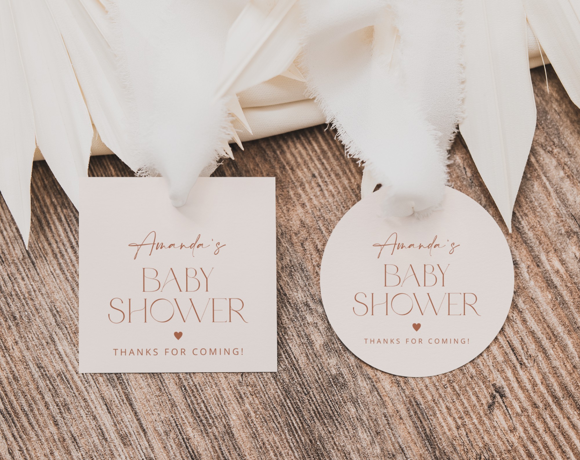 Minimal Boho Favor Tags, Gift Tags, Party Tags, Girl Baby Shower, Printable File, Edit Yourself, SH185