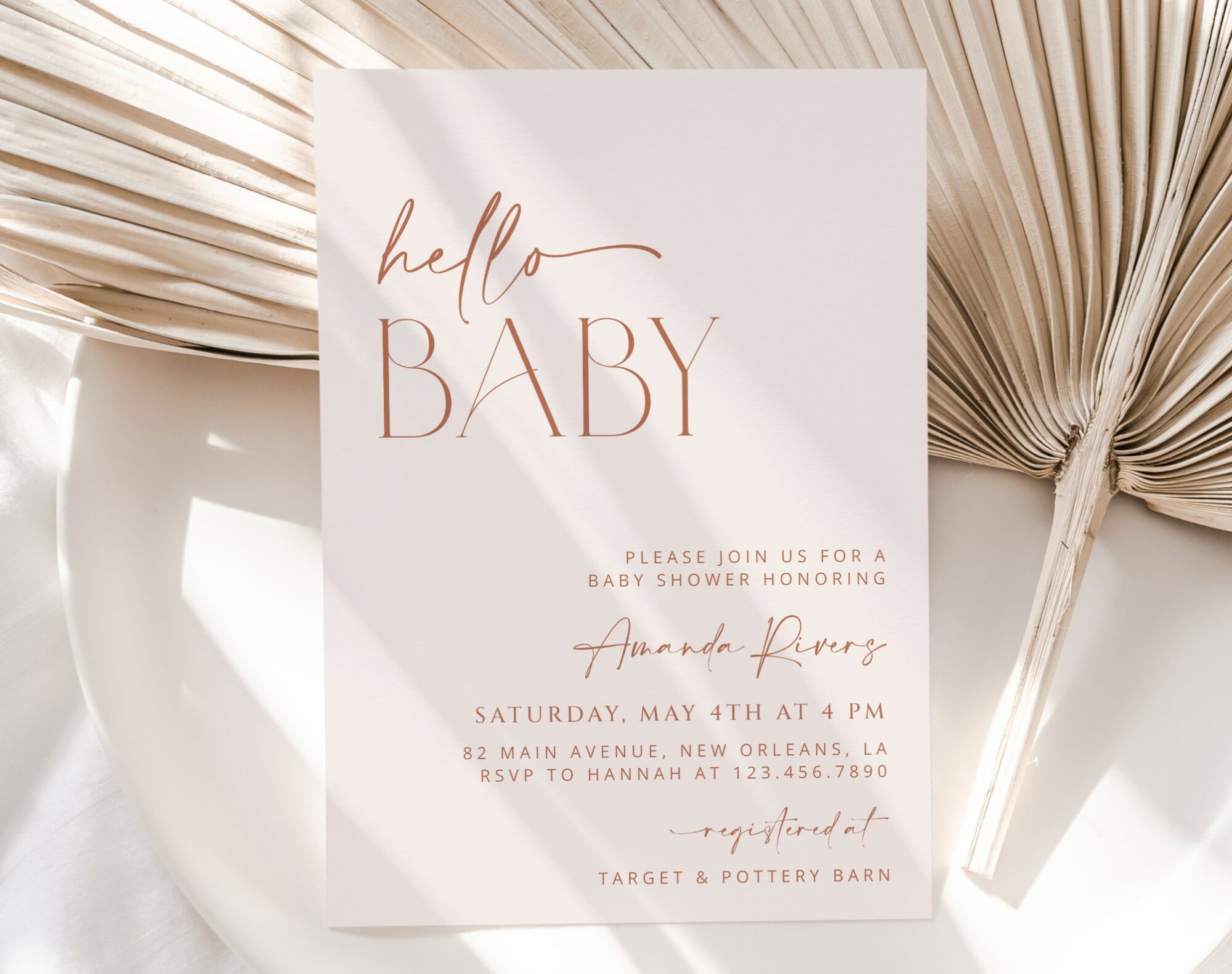 Minimal Boho Baby Shower Invitation, Girl Baby Shower, Printable File, Edit Yourself, SH185 Minimal Boho Baby Shower Invitation, Girl Baby Shower, Printable File, Edit Yourself, SH185