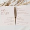 Minimal Boho Baby Shower Invitation Suite, Girl Baby Shower, Printable File, Edit Yourself, SH185 Minimal Boho Baby Shower Invitation Suite, Girl Baby Shower, Printable File, Edit Yourself, SH185