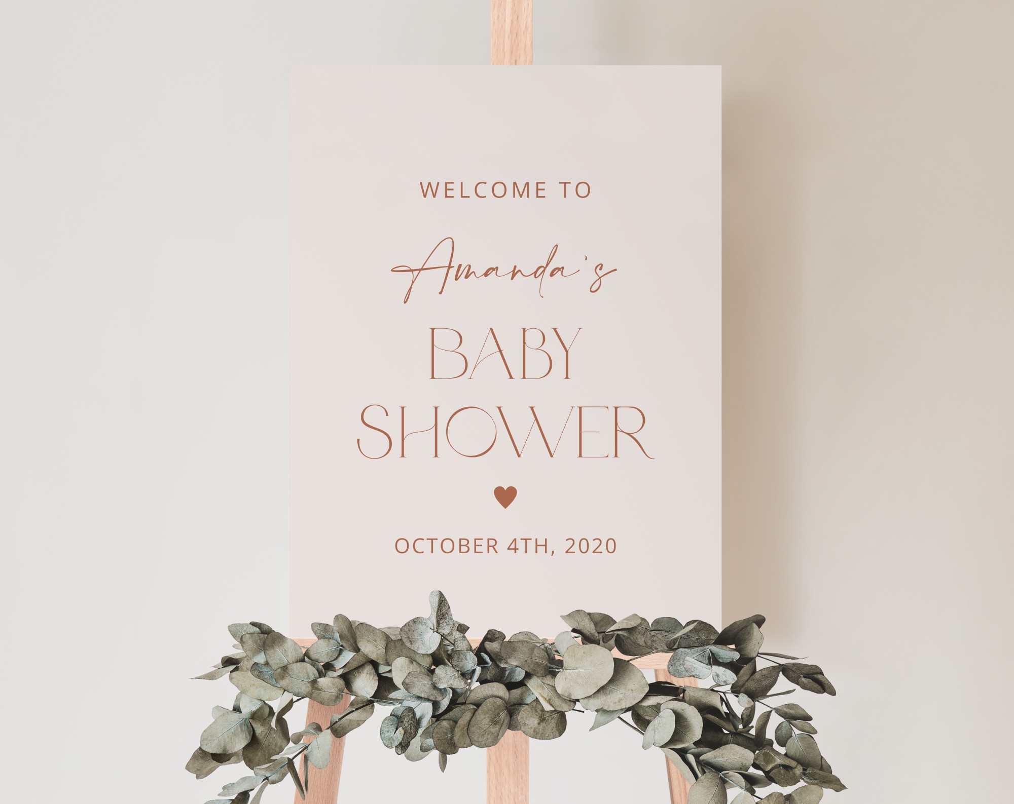 Minimal Boho Welcome Sign, Baby Shower Sign, Girl Baby Shower, Printable File, Edit Yourself, SH185