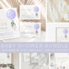 Purple Balloon Baby Shower Mini Bundle, Girl Baby Shower, Printable File, Edit Yourself, SH187