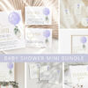 Purple Balloon Baby Shower Mini Bundle, Girl Baby Shower, Printable File, Edit Yourself, SH187