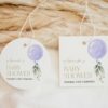 Purple Balloon Favor Tags, Gift Tags, Party Tags, Girl Baby Shower, Printable File, Edit Yourself, SH187