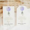 Purple Balloon Favor Tags, Gift Tags, Party Tags, Girl Baby Shower, Printable File, Edit Yourself, SH187