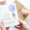 Purple Balloon Baby Shower Invitation, Girl Baby Shower, Printable File, Edit Yourself, SH187 Purple Balloon Baby Shower Invitation, Girl Baby Shower, Printable File, Edit Yourself, SH187