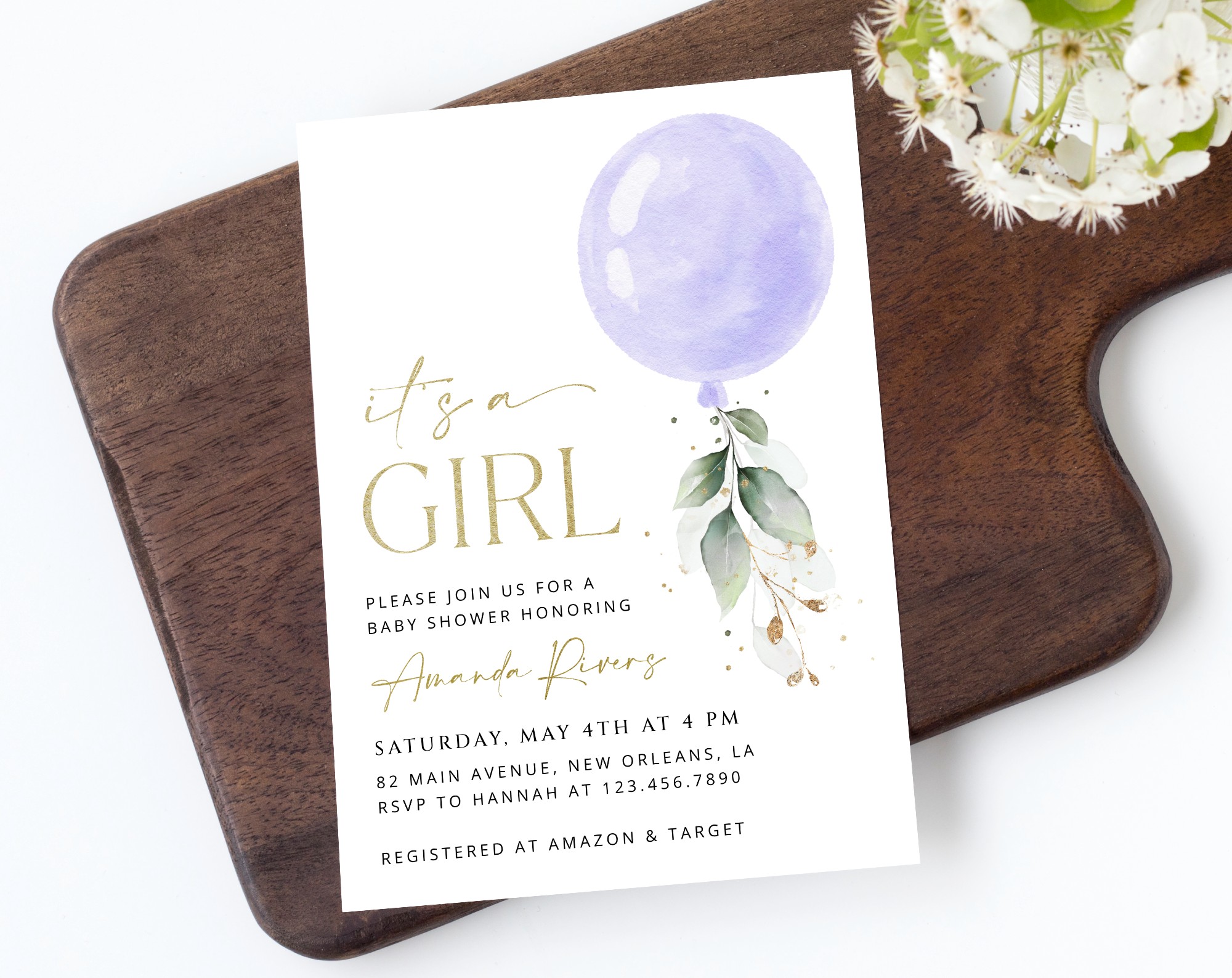Purple Balloon Baby Shower Invitation, Girl Baby Shower, Printable File, Edit Yourself, SH187 Purple Balloon Baby Shower Invitation, Girl Baby Shower, Printable File, Edit Yourself, SH187