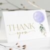 Purple Balloon Thank You Card, Girl Baby Shower, Printable File, Edit Yourself, SH187