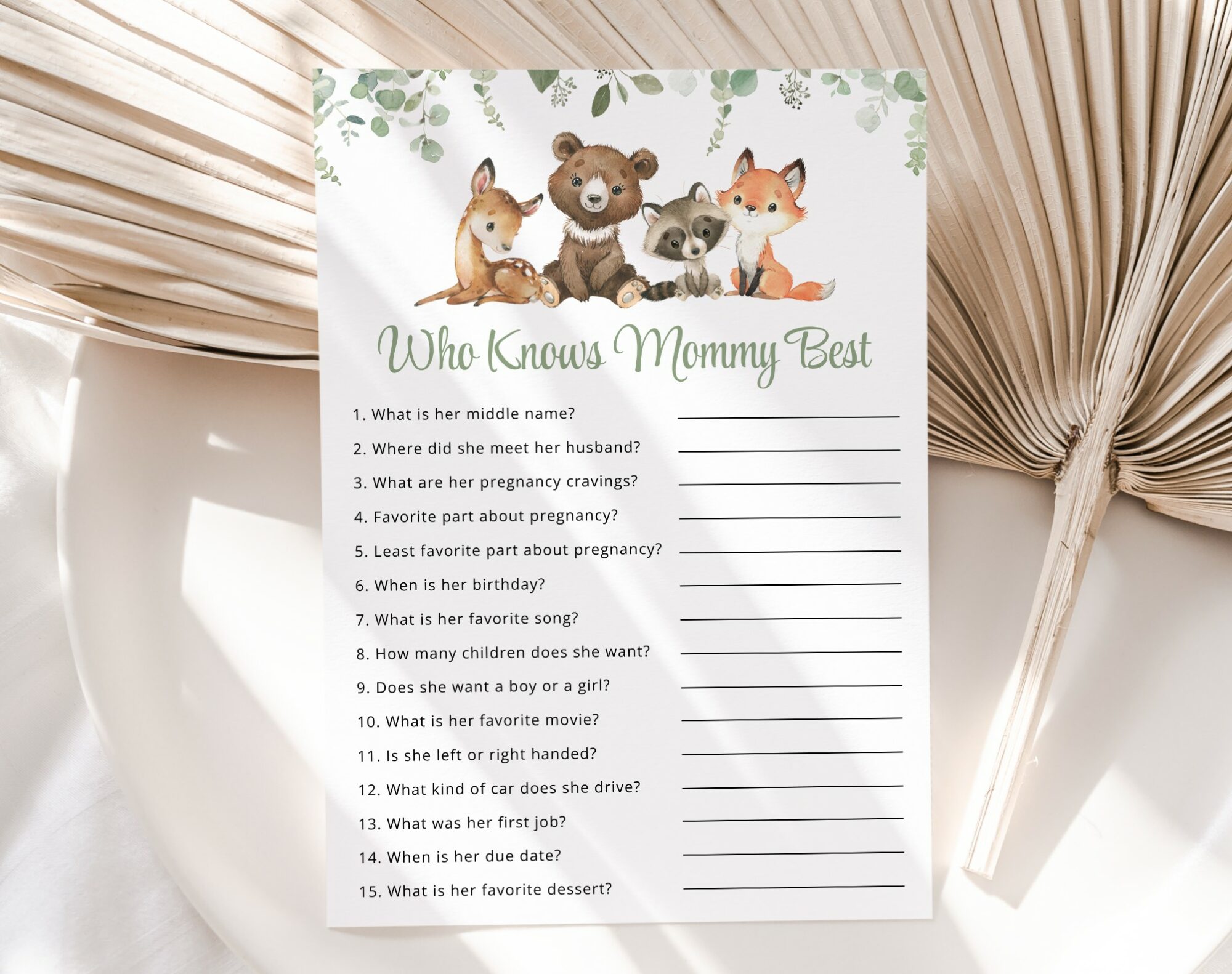 Forest Animals Baby Shower Games, Set of 3 Games, Gender Neutral Baby Shower, Printable File, Edit Yourself, SH188 Forest Animals Baby Shower Games, Set of 3 Games, Gender Neutral Baby Shower, Printable File, Edit Yourself, SH188
