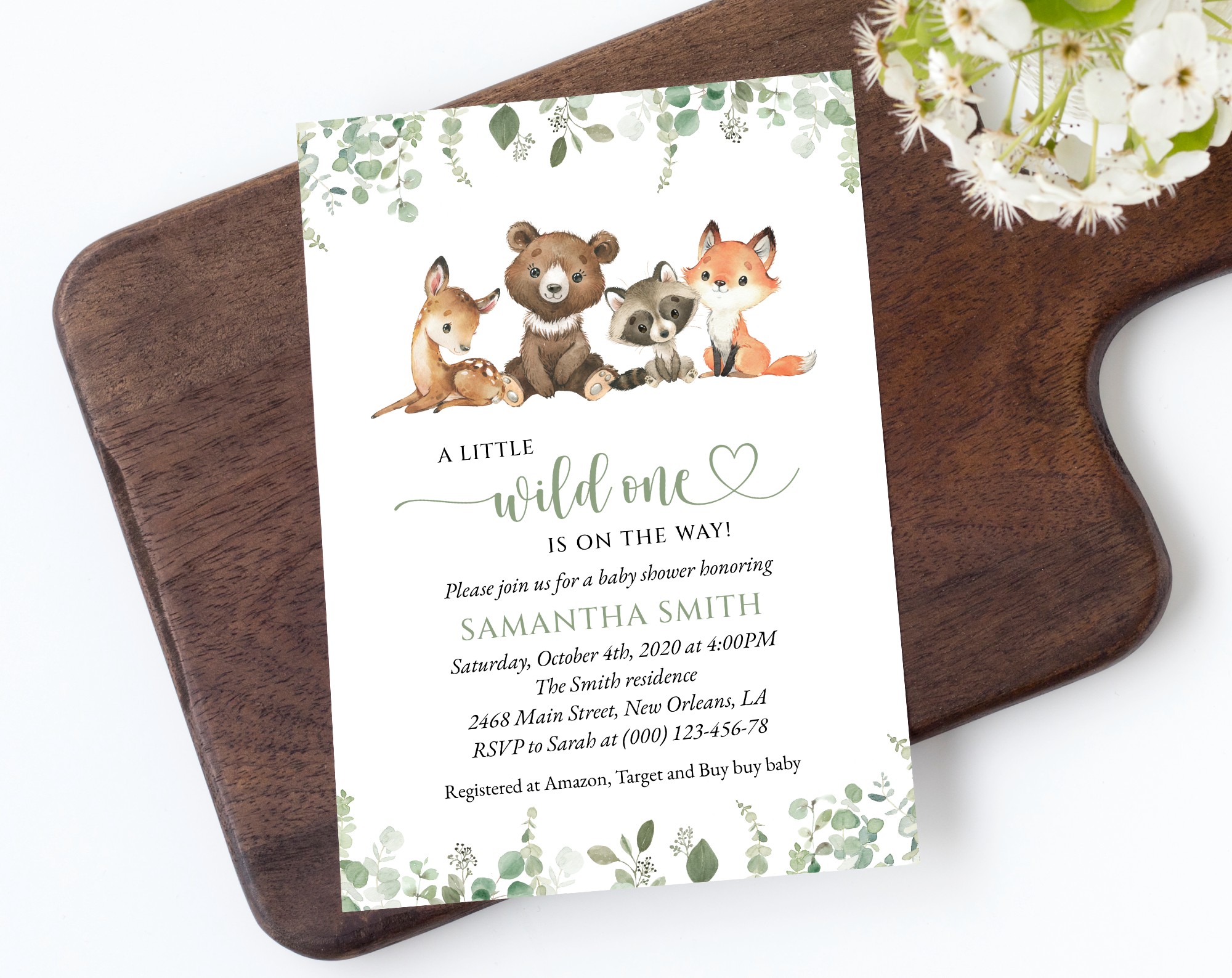 Forest Animals Baby Shower Invitation, Gender Neutral Baby Shower, Printable File, Edit Yourself, SH188 Forest Animals Baby Shower Invitation, Gender Neutral Baby Shower, Printable File, Edit Yourself, SH188