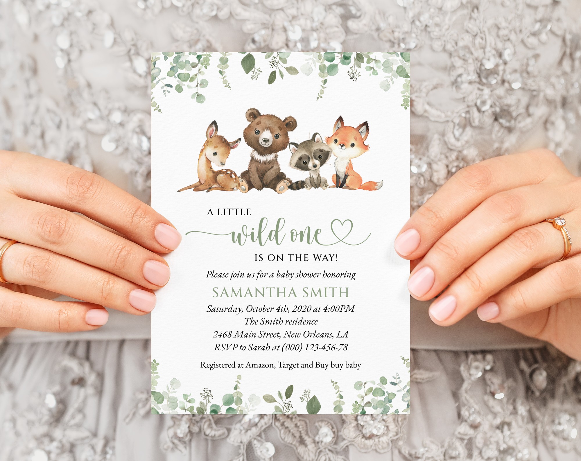 Forest Animals Baby Shower Invitation, Gender Neutral Baby Shower, Printable File, Edit Yourself, SH188 Forest Animals Baby Shower Invitation, Gender Neutral Baby Shower, Printable File, Edit Yourself, SH188