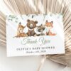 Forest Animals Thank You Card, Gender Neutral Baby Shower, Printable File, Edit Yourself, SH188 Forest Animals Baby Shower Mini Bundle, Gender Neutral Baby Shower, Printable File, Edit Yourself, SH188