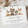 Forest Animals Thank You Card, Gender Neutral Baby Shower, Printable File, Edit Yourself, SH188 Forest Animals Thank You Card, Gender Neutral Baby Shower, Printable File, Edit Yourself, SH188