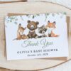 Forest Animals Thank You Card, Gender Neutral Baby Shower, Printable File, Edit Yourself, SH188 Forest Animals Thank You Card, Gender Neutral Baby Shower, Printable File, Edit Yourself, SH188