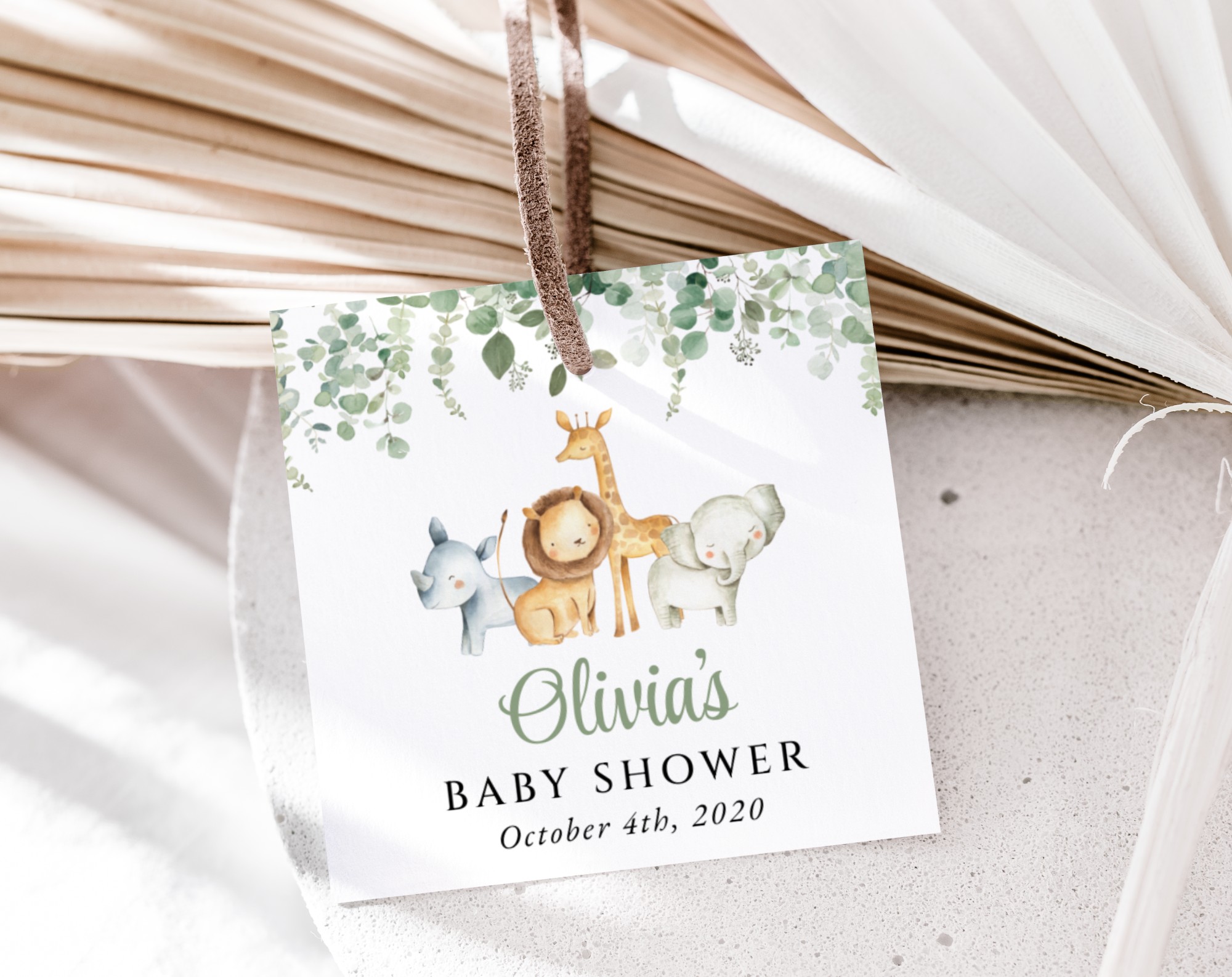 Safari Animals Favor Tags, Gift Tags, Gender Neutral Baby Shower, Printable File, Edit Yourself, SH189 Safari Animals Favor Tags, Gift Tags, Gender Neutral Baby Shower, Printable File, Edit Yourself, SH189
