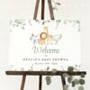 Safari Animals Welcome Sign, Baby Shower Sign, Gender Neutral Baby Shower, Printable File, Edit Yourself, SH189