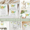 Cute Dinosaurs Baby Shower Mini Bundle, Gender Neutral Baby Shower, Printable File, Edit Yourself, SH190