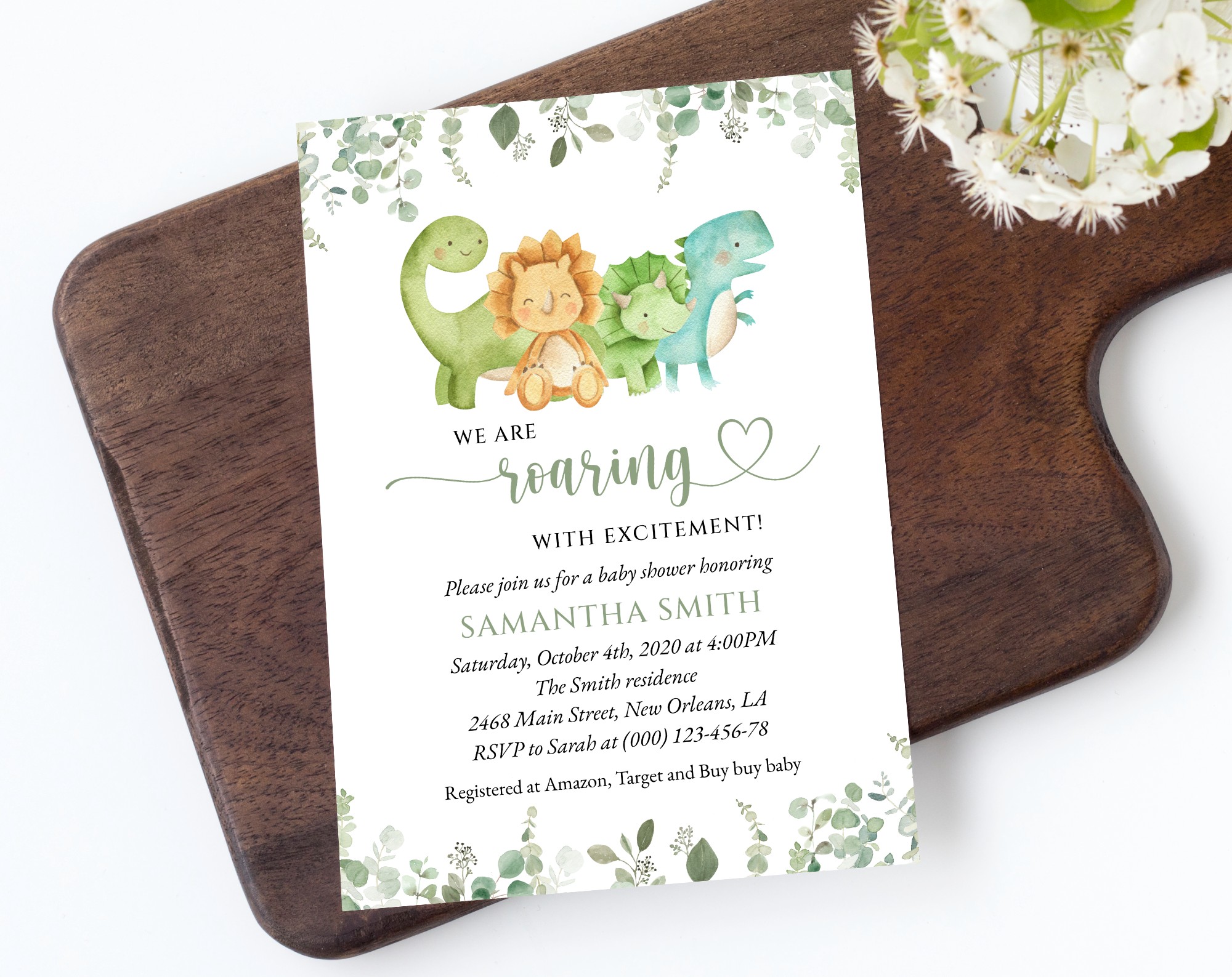 Cute Dinosaurs Baby Shower Invitation, Gender Neutral Baby Shower, Printable File, Edit Yourself, SH190 Cute Dinosaurs Baby Shower Invitation, Gender Neutral Baby Shower, Printable File, Edit Yourself, SH190