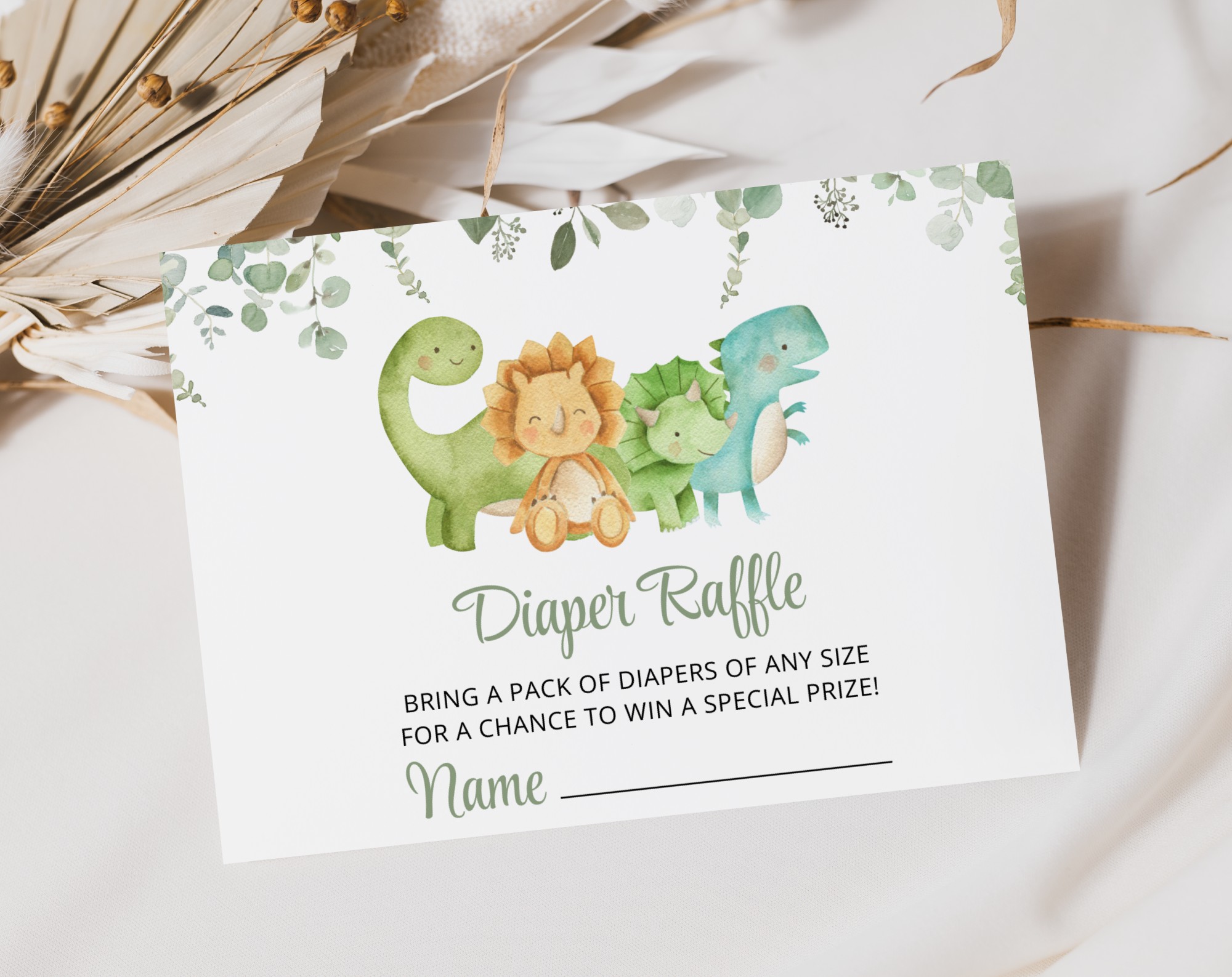 Cute Dinosaurs Baby Shower Invitation Suite, Gender Neutral Baby Shower, Printable File, Edit Yourself, SH190