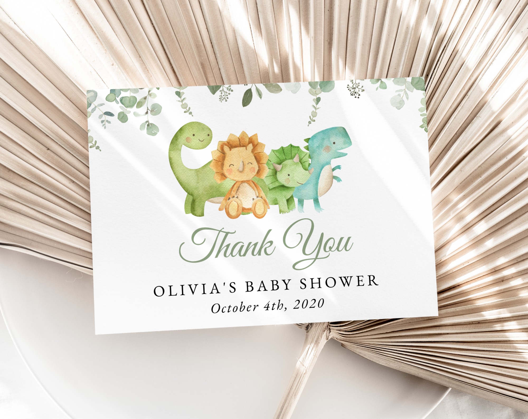 Cute Dinosaurs Thank You Card, Gender Neutral Baby Shower, Printable File, Edit Yourself, SH190 Cute Dinosaurs Thank You Card, Gender Neutral Baby Shower, Printable File, Edit Yourself, SH190