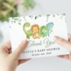 Cute Dinosaurs Thank You Card, Gender Neutral Baby Shower, Printable File, Edit Yourself, SH190