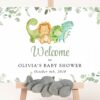 Cute Dinosaurs Welcome Sign, Baby Shower Sign, Gender Neutral Baby Shower, Printable File, Edit Yourself, SH190