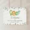 Cute Dinosaurs Welcome Sign, Baby Shower Sign, Gender Neutral Baby Shower, Printable File, Edit Yourself, SH190