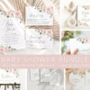 Blush Flowers Baby Shower Mini Bundle, Girl Baby Shower, Printable File, Edit Yourself, SH191 Blush Flowers Baby Shower Mini Bundle, Girl Baby Shower, Printable File, Edit Yourself, SH191