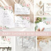 Blush Flowers Baby Shower Mini Bundle, Girl Baby Shower, Printable File, Edit Yourself, SH191