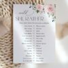 Blush Flowers Baby Shower Games, Set of 3 Games, Girl Baby Shower, Printable File, Edit Yourself, SH191