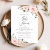 Blush Flowers Baby Shower Invitation, Girl Baby Shower, Printable File, Edit Yourself, SH191 Blush Flowers Baby Shower Invitation, Girl Baby Shower, Printable File, Edit Yourself, SH191