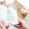 Blush Flowers Baby Shower Invitation, Girl Baby Shower, Printable File, Edit Yourself, SH191 Blush Flowers Baby Shower Invitation, Girl Baby Shower, Printable File, Edit Yourself, SH191