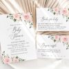 Blush Flowers Baby Shower Invitation Suite, Girl Baby Shower, Printable File, Edit Yourself, SH191