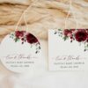 Burgundy Flowers Favor Tags, Gift Tags, Party Tags, Girl Baby Shower, Printable File, Edit Yourself, SH192 Burgundy Flowers Favor Tags, Gift Tags, Party Tags, Girl Baby Shower, Printable File, Edit Yourself, SH192
