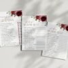 Burgundy Flowers Baby Shower Games, Set of 3 Games, Girl Baby Shower, Printable File, Edit Yourself, SH192 Burgundy Flowers Baby Shower Games, Set of 3 Games, Girl Baby Shower, Printable File, Edit Yourself, SH192