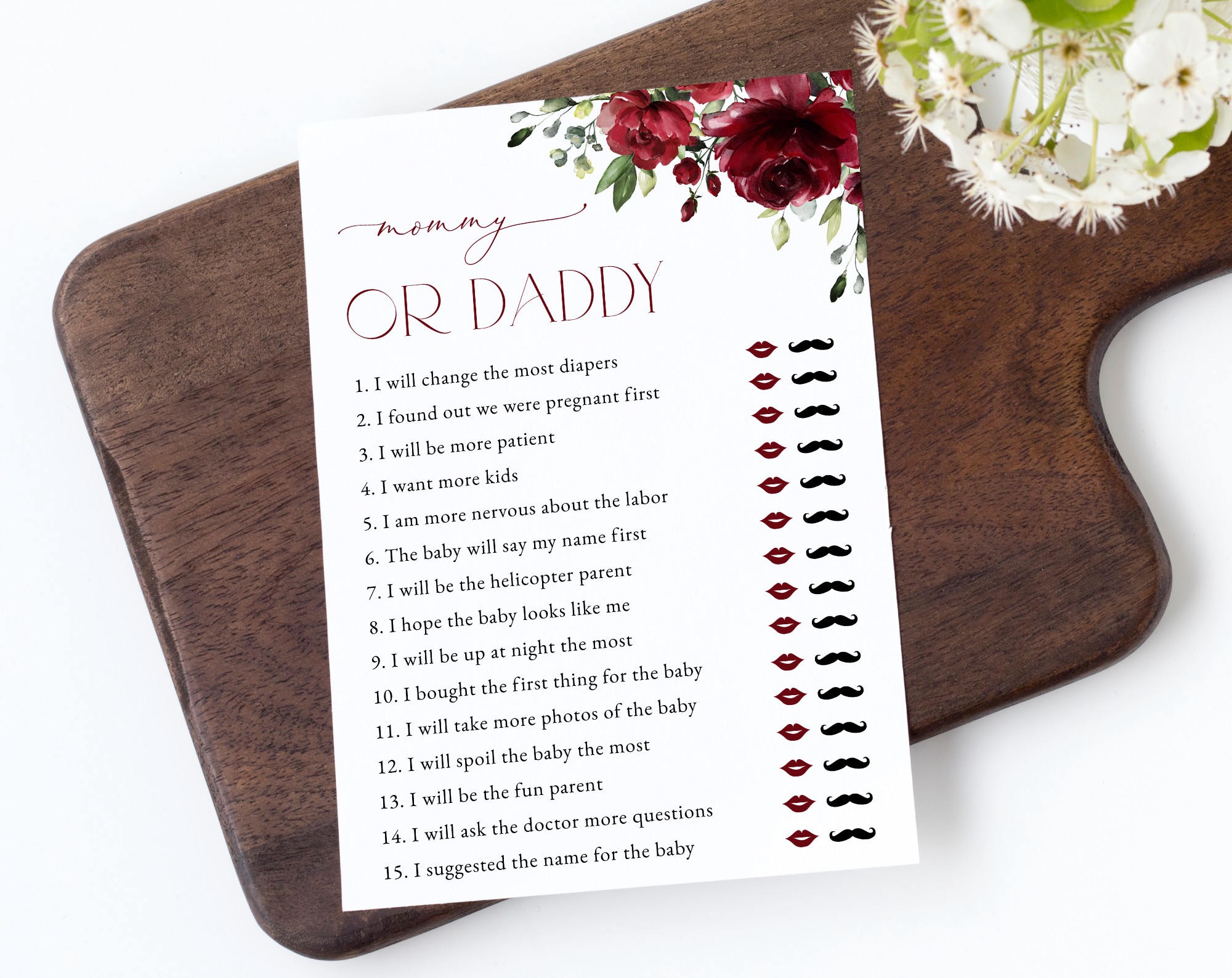 Burgundy Flowers Baby Shower Games, Set of 3 Games, Girl Baby Shower, Printable File, Edit Yourself, SH192 Burgundy Flowers Baby Shower Games, Set of 3 Games, Girl Baby Shower, Printable File, Edit Yourself, SH192